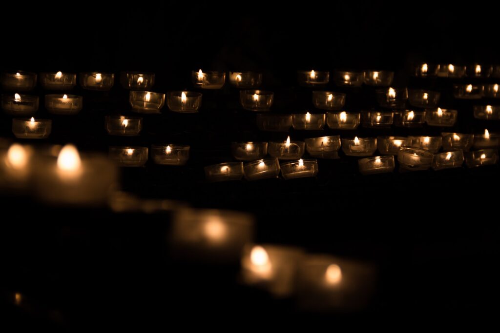 Candles for funeral