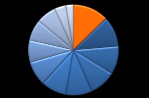 Pie chart with one month colored differently